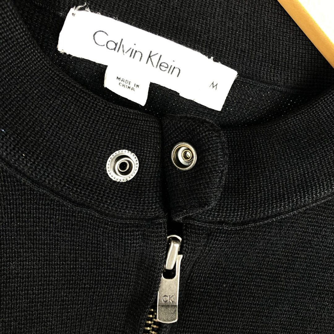 Calvin Klein full-zip sweatshirt, men's size M cotton black type Vintage Second Hand