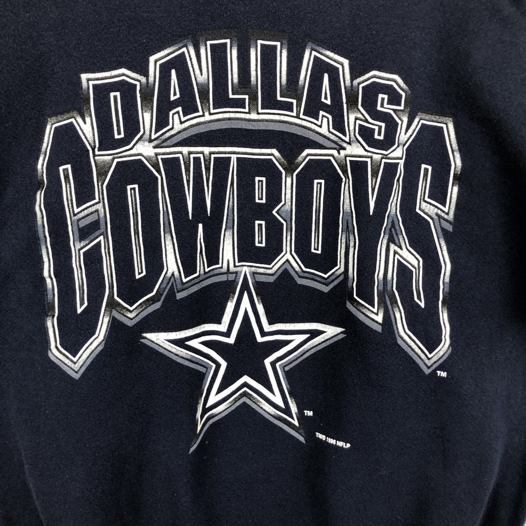 Vintage '90'S Logo Seven NFL Dallas Cowboys Print Sweatshirt, Made in USA, Men's Size XL cotton navy blue type Vintage Second Hand