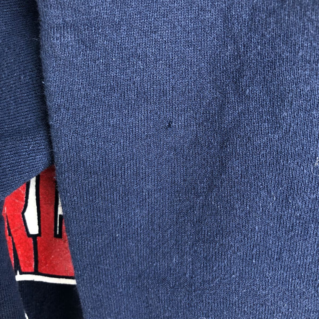 90'S Fruit of the Loom MLB Atlanta Braves Print Sweatshirt, Made in USA, Men's Size XL cotton navy blue type Vintage Second Hand