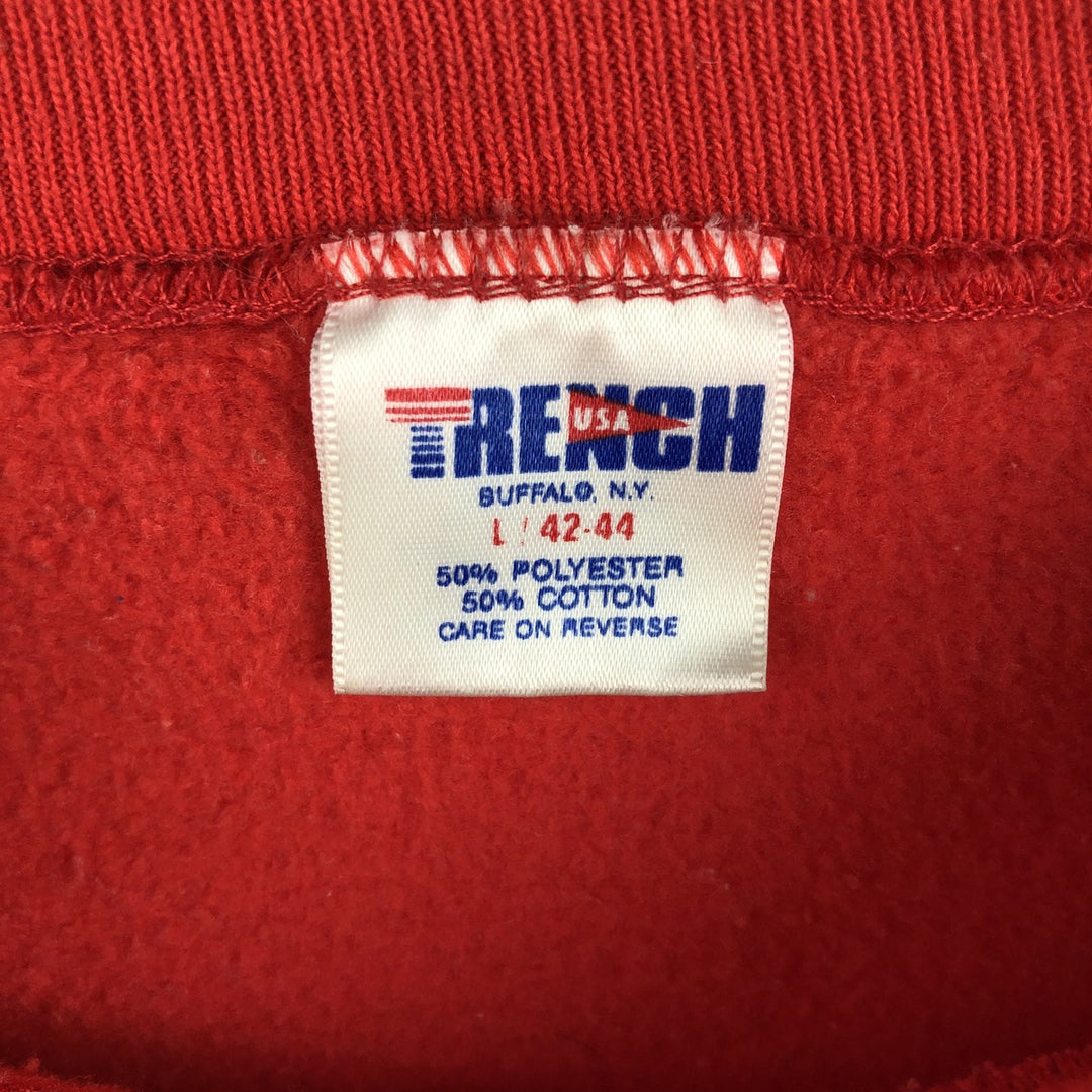 90'S TRENCH NFL San Francisco 49ers Print Sweatshirt, Made in USA, Men's Size L cotton orange type Vintage Second Hand