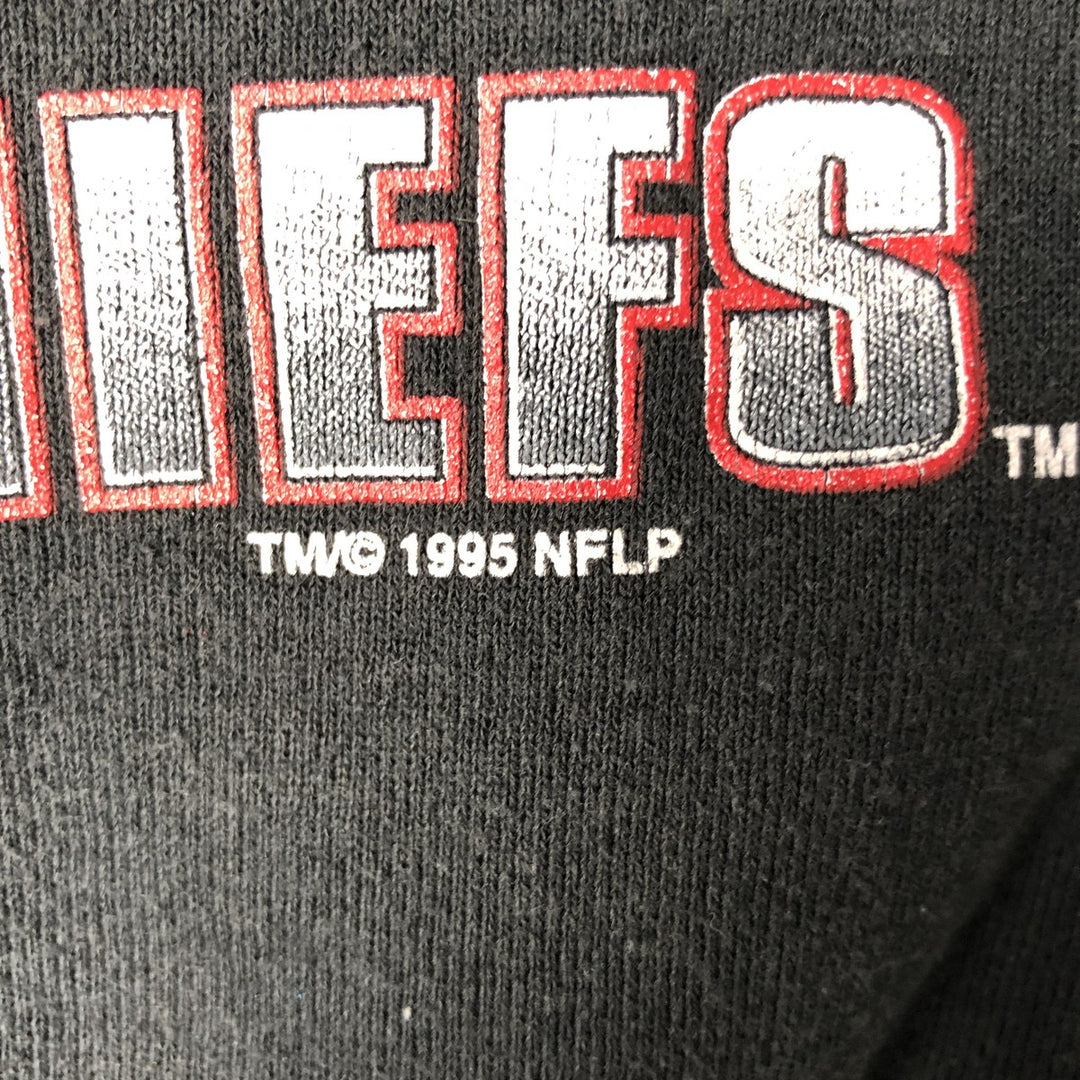 Vintage 90'S SELEM NFL Kansas City Chiefs Printed Sweatshirt, Made in USA, Men's Size L cotton black type Vintage Second Hand