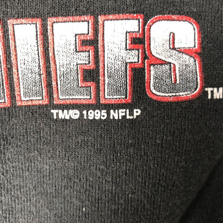 Vintage 90'S SELEM NFL Kansas City Chiefs Printed Sweatshirt, Made in USA, Men's Size L cotton black type Vintage Second Hand