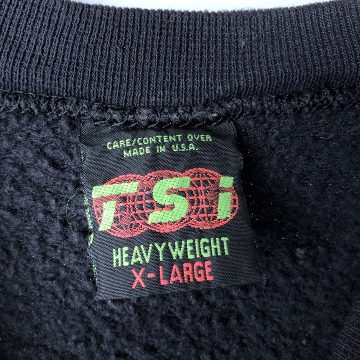 90'S Vintage TSI Heavyweight IOWA University of Iowa Print Sweatshirt, Made in USA, Men's Size XL cotton black type Vintage Second Hand