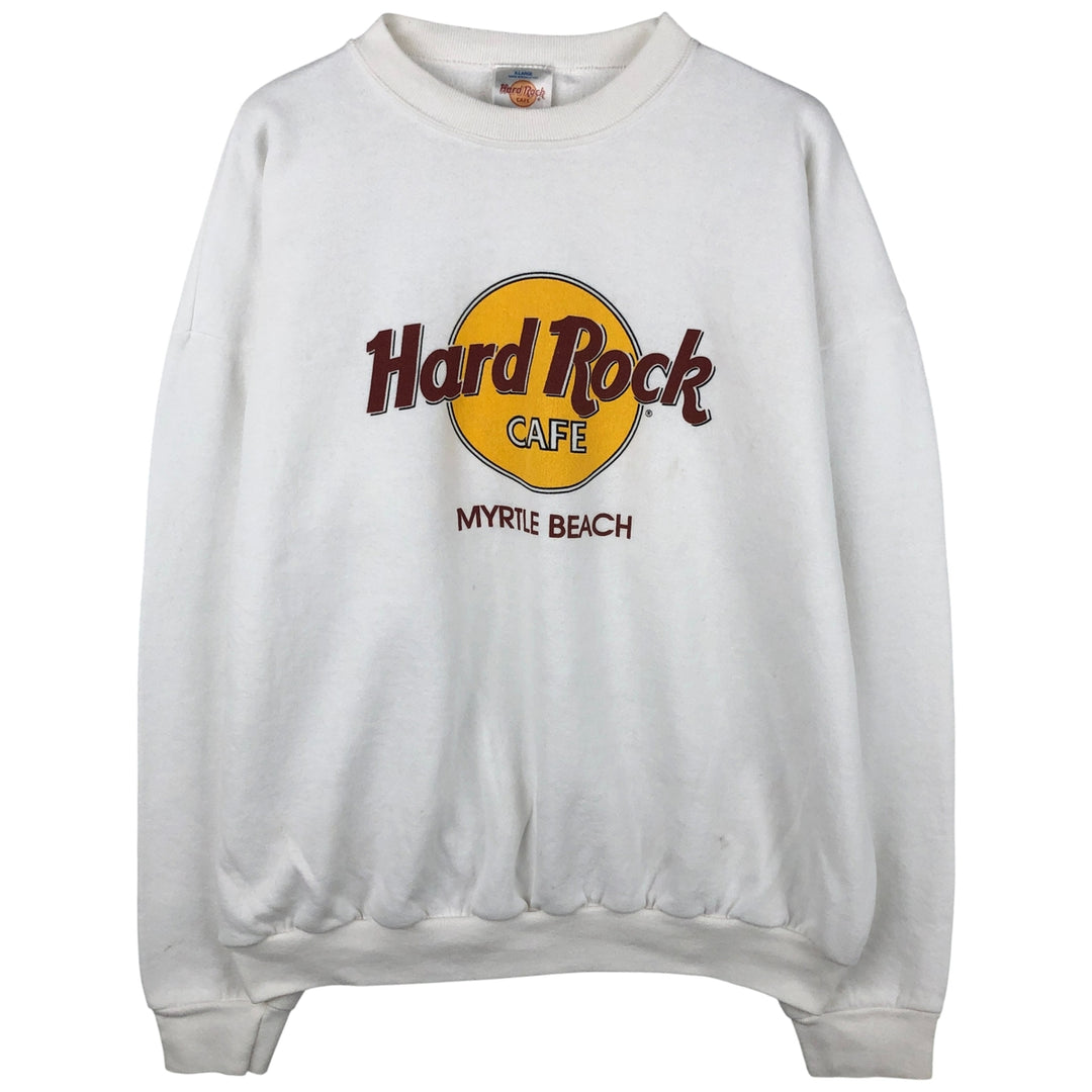 HARD ROCK CAFE Advertising Sweatshirt, Made in USA, Men's XL polyester white type Vintage Second Hand