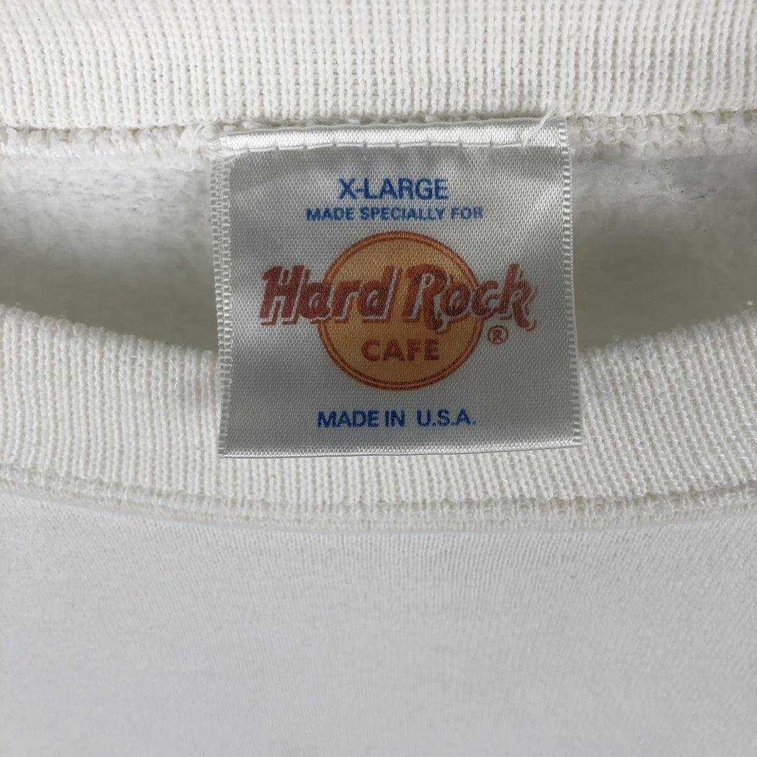 HARD ROCK CAFE Advertising Sweatshirt, Made in USA, Men's XL polyester white type Vintage Second Hand