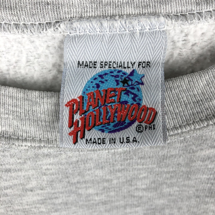 PLANET HOLLYWOOD Advertising Sweatshirt, Made in USA, Men's Size XL unclear gray type Vintage Second Hand
