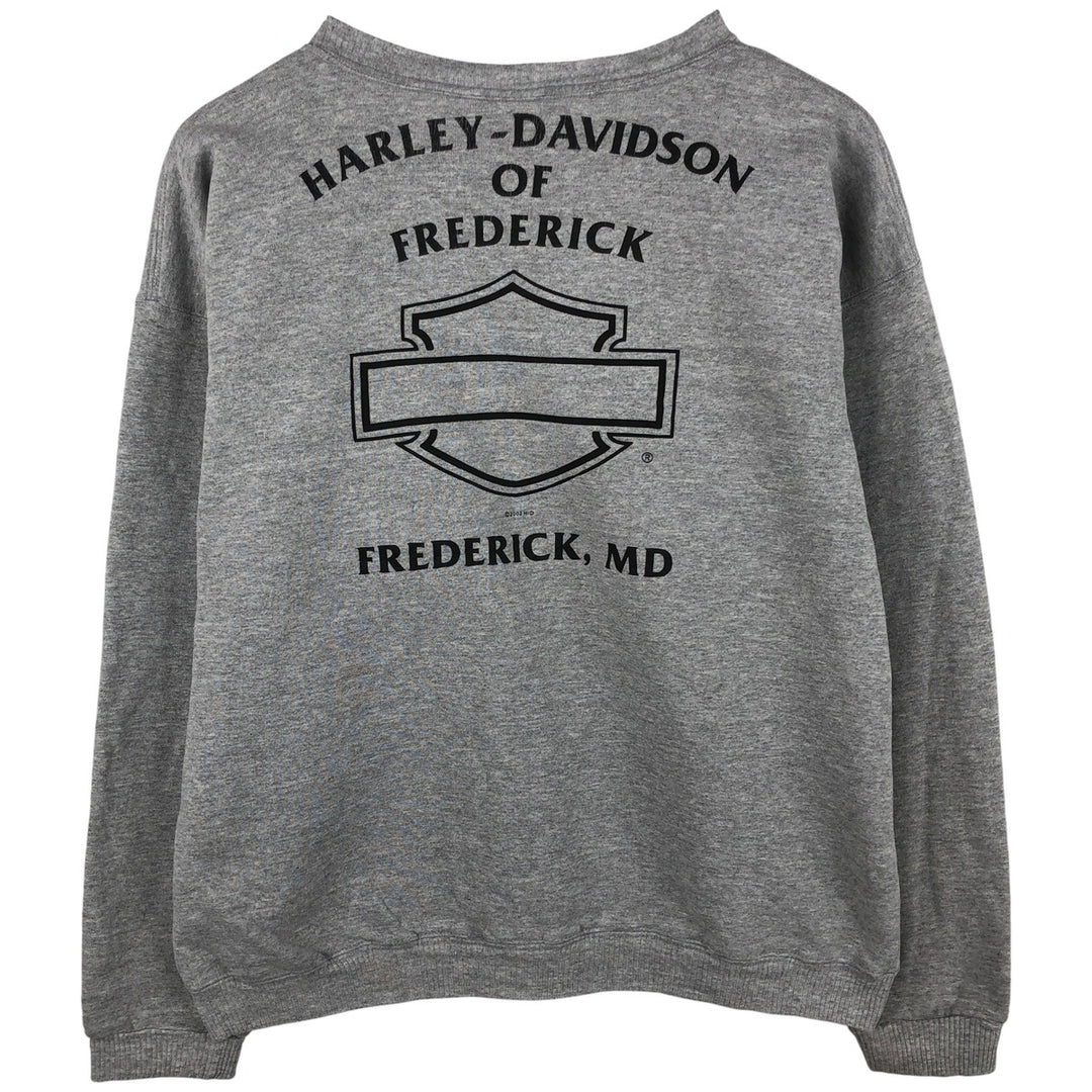 2000'S Harley-Davidson Advertising Sweatshirt, Made in USA, Men's XXL cotton gray type Vintage Second Hand