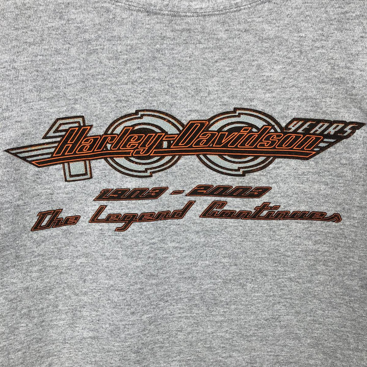 2000'S Harley-Davidson Advertising Sweatshirt, Made in USA, Men's XXL cotton gray type Vintage Second Hand