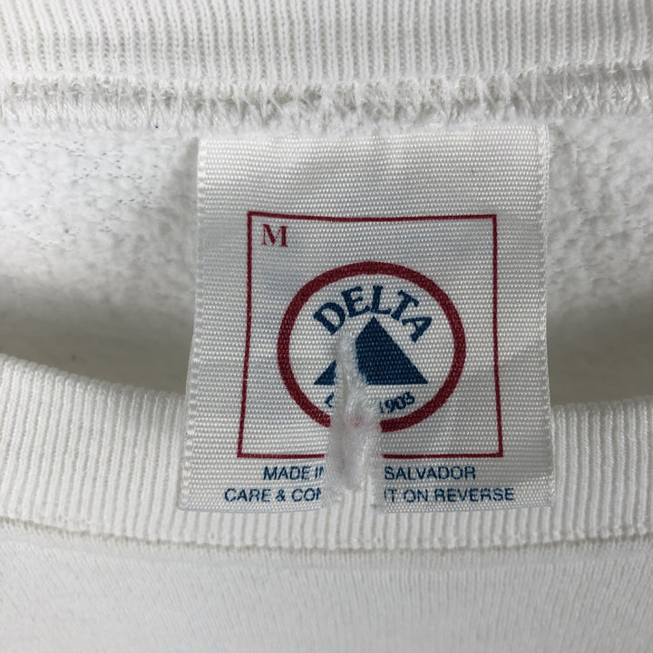90'S Delta Animal Pattern Cat Pattern Animal Sweatshirt, Men's Size Medium cotton white type Vintage Second Hand