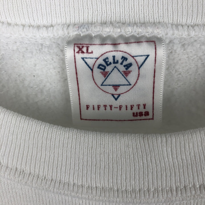 Vintage 90'S Delta Animal Pattern Dog Print Sweatshirt, Made in USA, Men's XL polyester white type Vintage Second Hand