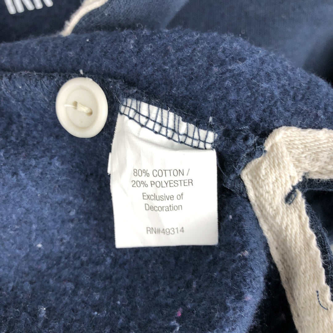 Champion Border Pattern College Sweatshirt Half Button Hoodie, Men's Size L cotton gray type Vintage Second Hand