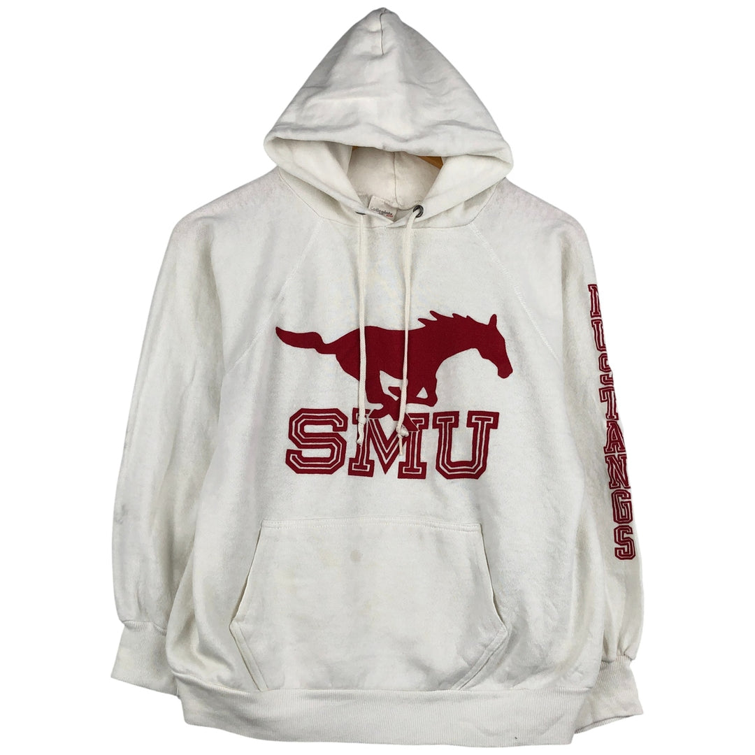 Vintage 70s-80'S Collegiate Pacific College Pullover Hoodie, Made in USA, Men's Size Medium cotton white type Vintage Second Hand