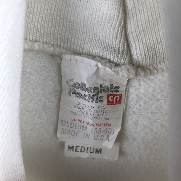 Vintage 70s-80'S Collegiate Pacific College Pullover Hoodie, Made in USA, Men's Size Medium cotton white type Vintage Second Hand