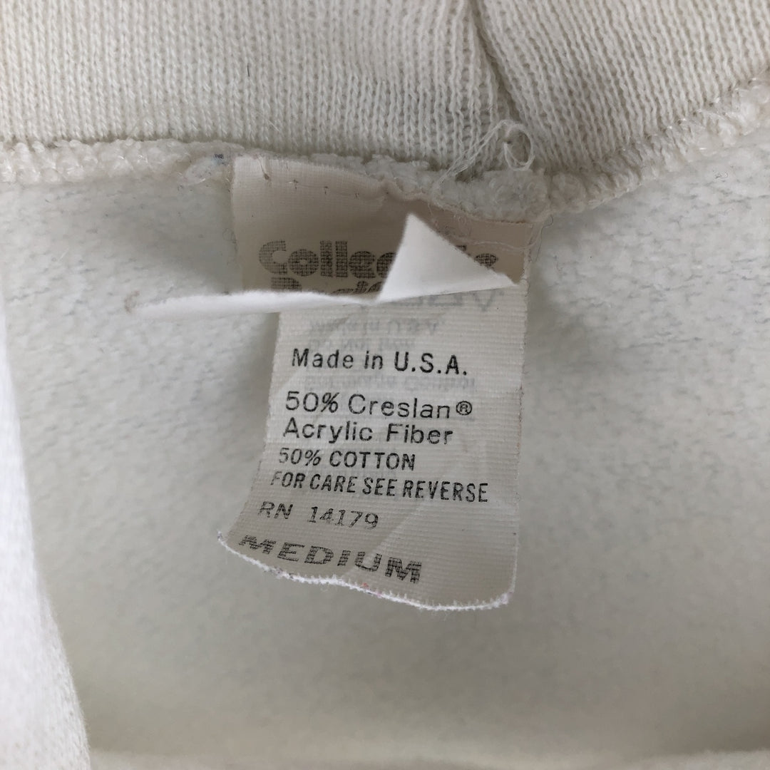 Vintage 70s-80'S Collegiate Pacific College Pullover Hoodie, Made in USA, Men's Size Medium cotton white type Vintage Second Hand
