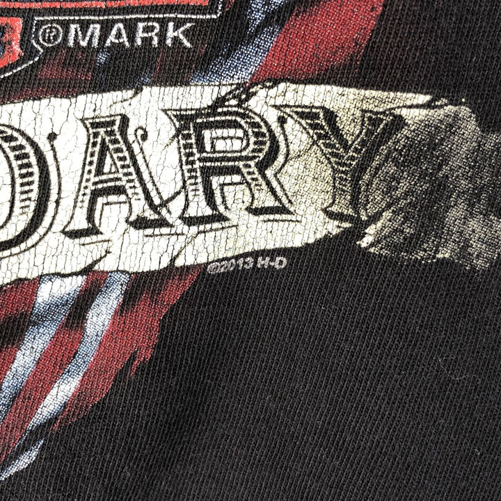 Harley-Davidson Eagle Pattern Stars and Stripes Motorcycle Bike T-shirt Men's XL cotton black type Vintage Second Hand