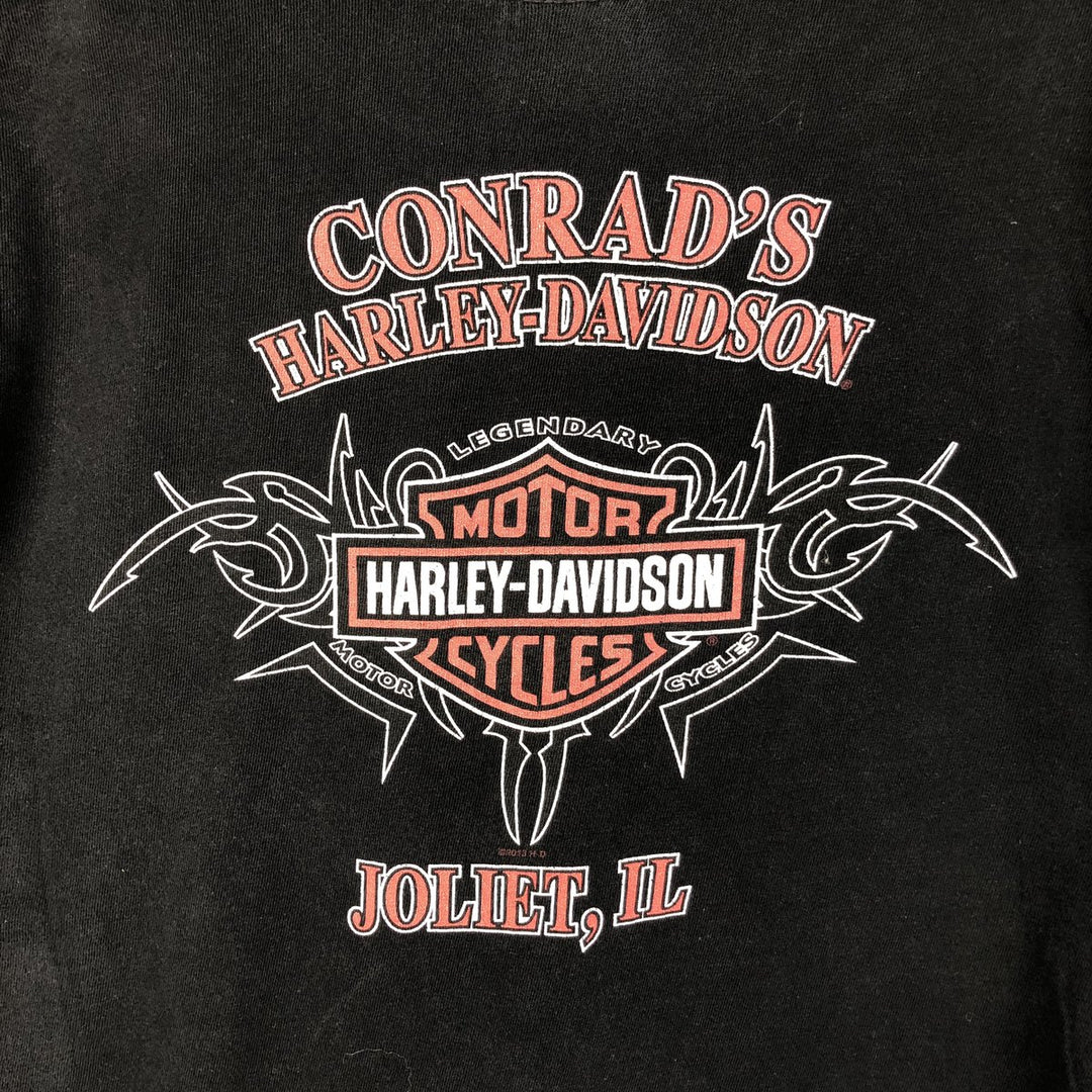 Harley-Davidson Eagle Pattern Stars and Stripes Motorcycle Bike T-shirt Men's XL cotton black type Vintage Second Hand