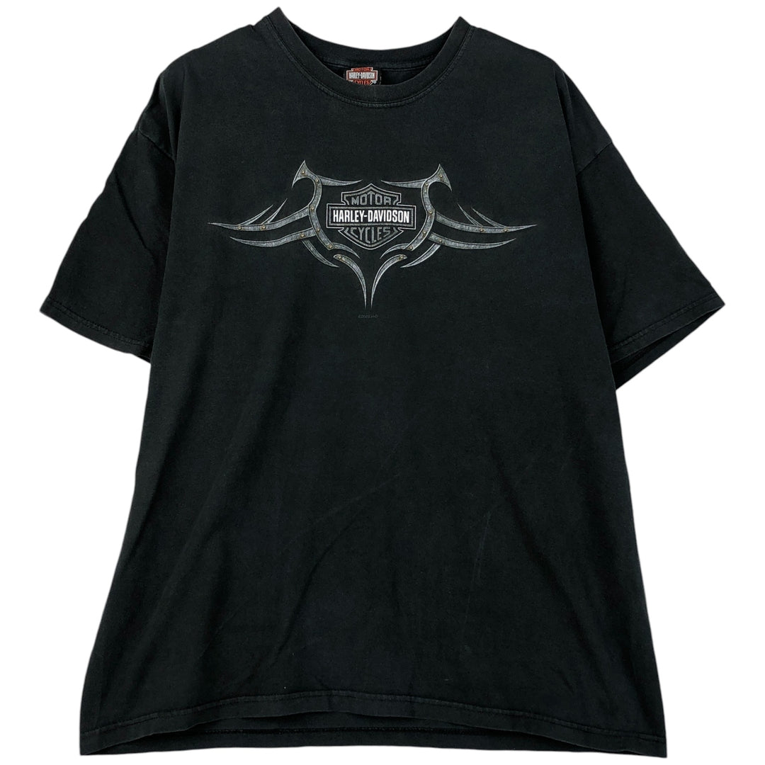 2000'S Harley-Davidson Tribal Motorcycle T-Shirt, Made in USA, Men's Size XL cotton black type Vintage Second Hand