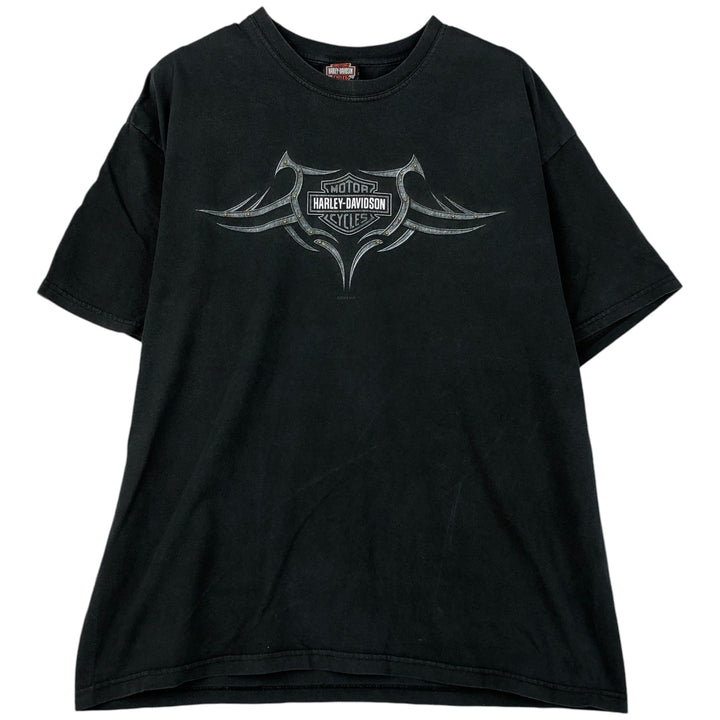 2000'S Harley-Davidson Tribal Motorcycle T-Shirt, Made in USA, Men's Size XL cotton black type Vintage Second Hand