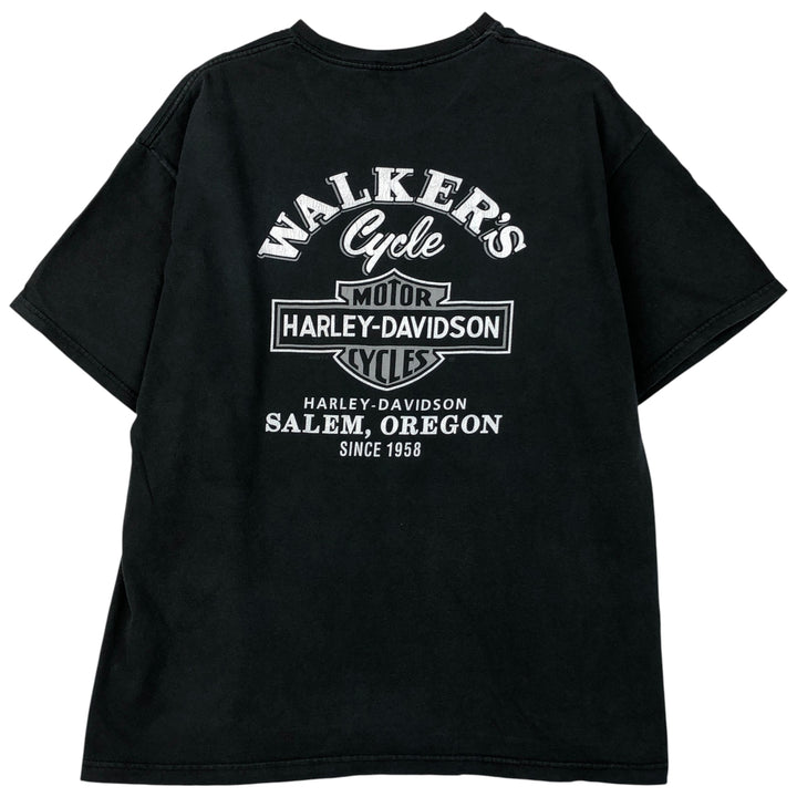 2000'S Harley-Davidson Tribal Motorcycle T-Shirt, Made in USA, Men's Size XL cotton black type Vintage Second Hand
