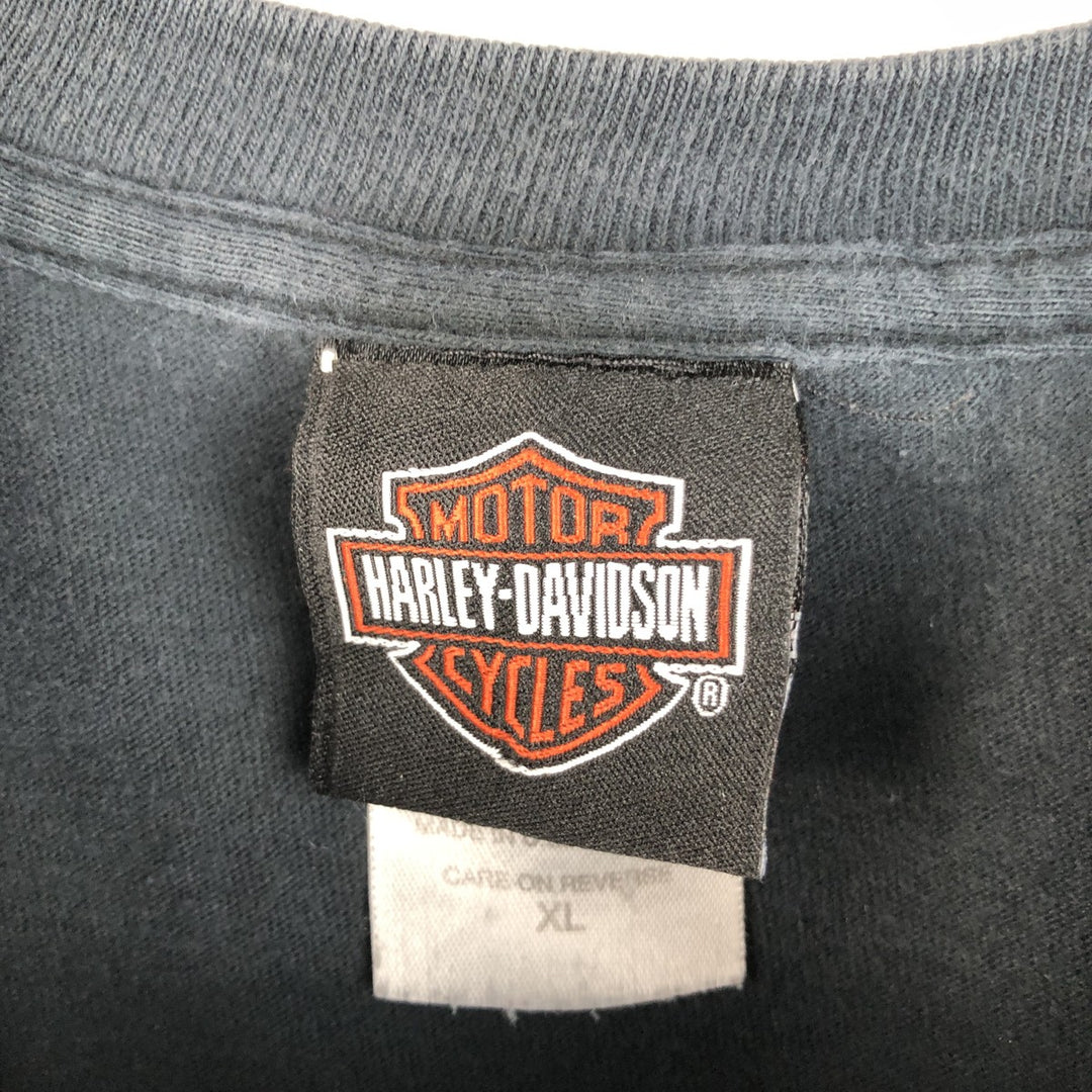 2000'S Harley-Davidson Tribal Motorcycle T-Shirt, Made in USA, Men's Size XL cotton black type Vintage Second Hand