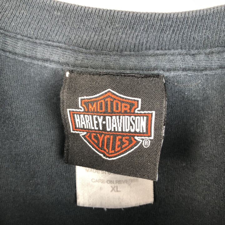 2000'S Harley-Davidson Tribal Motorcycle T-Shirt, Made in USA, Men's Size XL cotton black type Vintage Second Hand