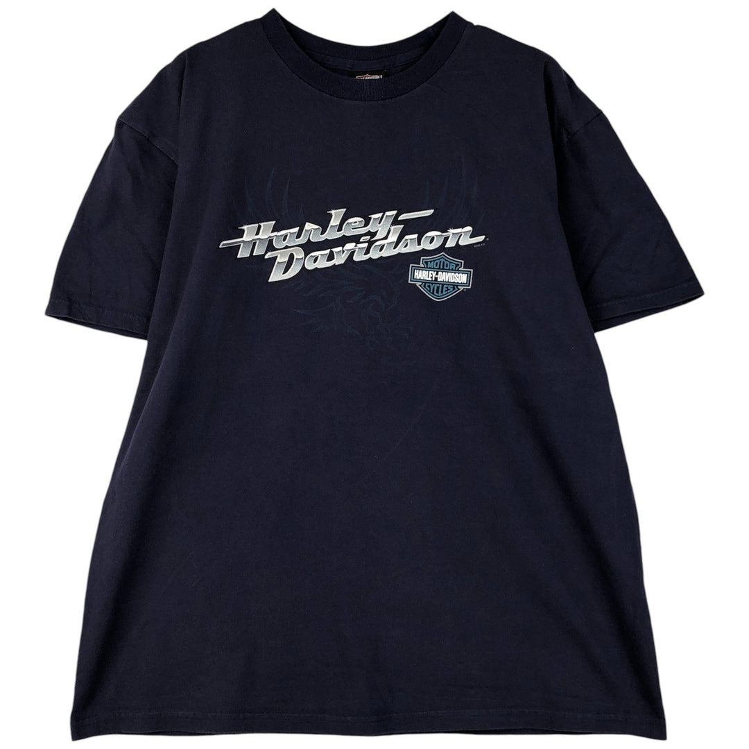 00'S Harley-Davidson Motorcycle Bike T-shirt Men's XL size cotton navy blue type Vintage Second Hand