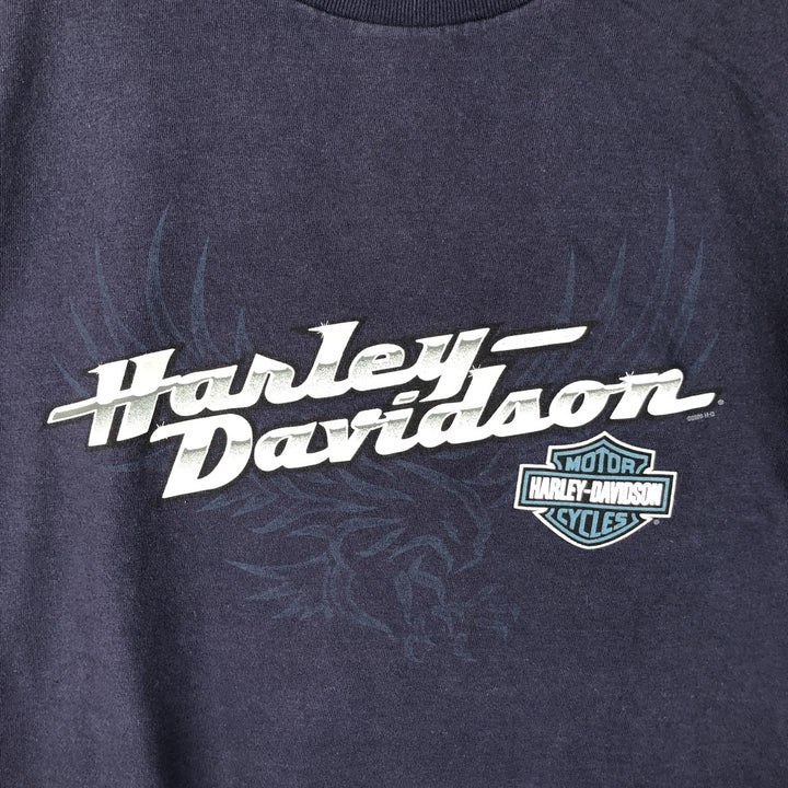 00'S Harley-Davidson Motorcycle Bike T-shirt Men's XL size cotton navy blue type Vintage Second Hand