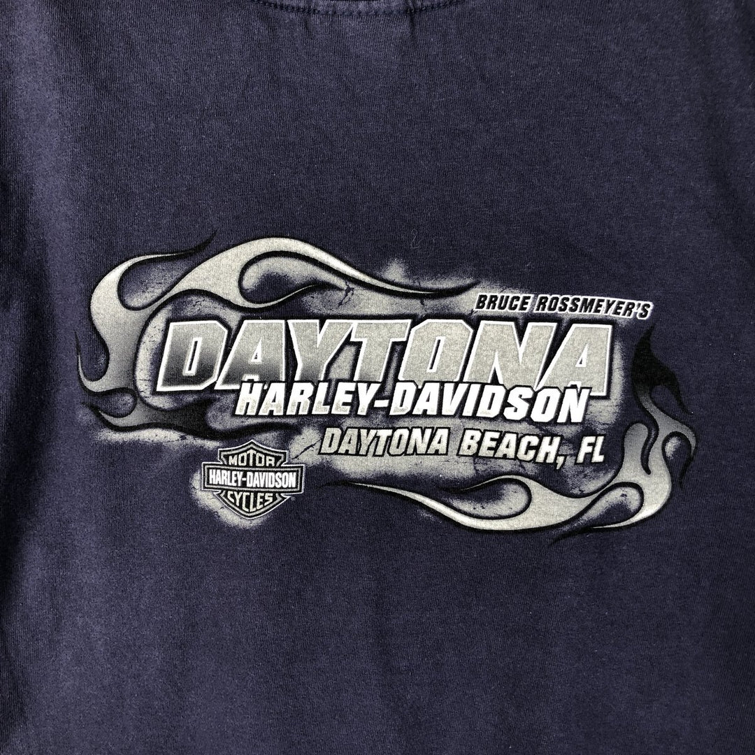 00'S Harley-Davidson Motorcycle Bike T-shirt Men's XL size cotton navy blue type Vintage Second Hand