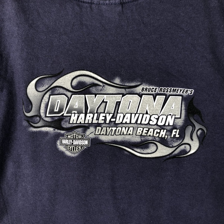 00'S Harley-Davidson Motorcycle Bike T-shirt Men's XL size cotton navy blue type Vintage Second Hand