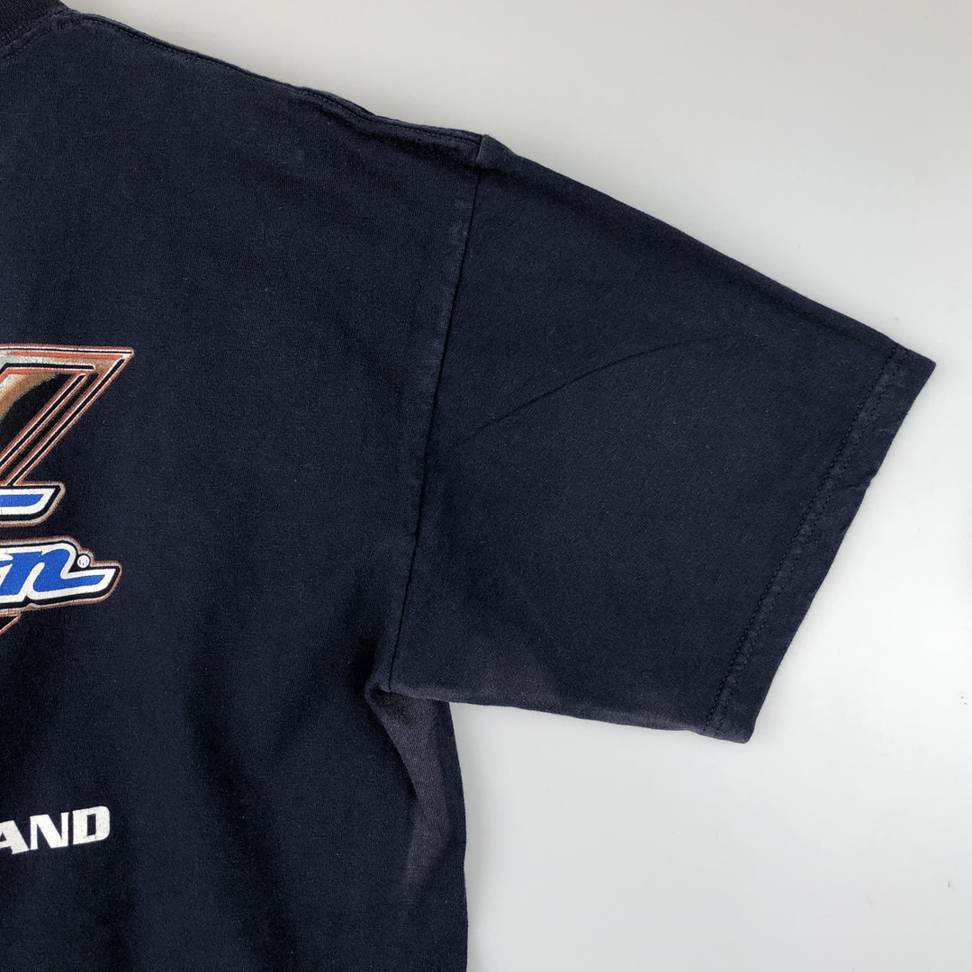 00'S Harley-Davidson Stars and Stripes Motorcycle Bike T-shirt Made in USA Men's XL cotton navy blue type Vintage Second Hand