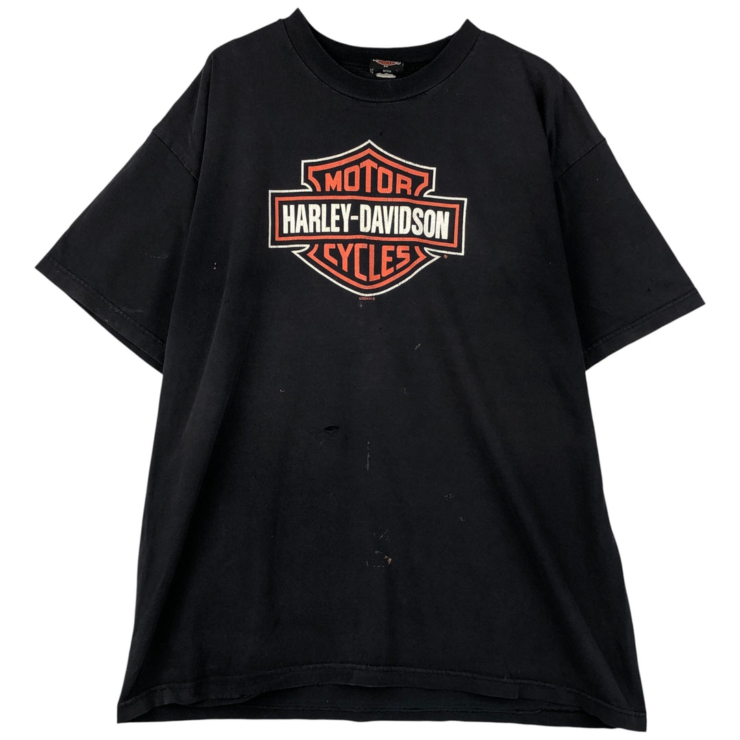 00'S Harley-Davidson Motorcycle Bike T-shirt Men's XXL unclear black type Vintage Second Hand