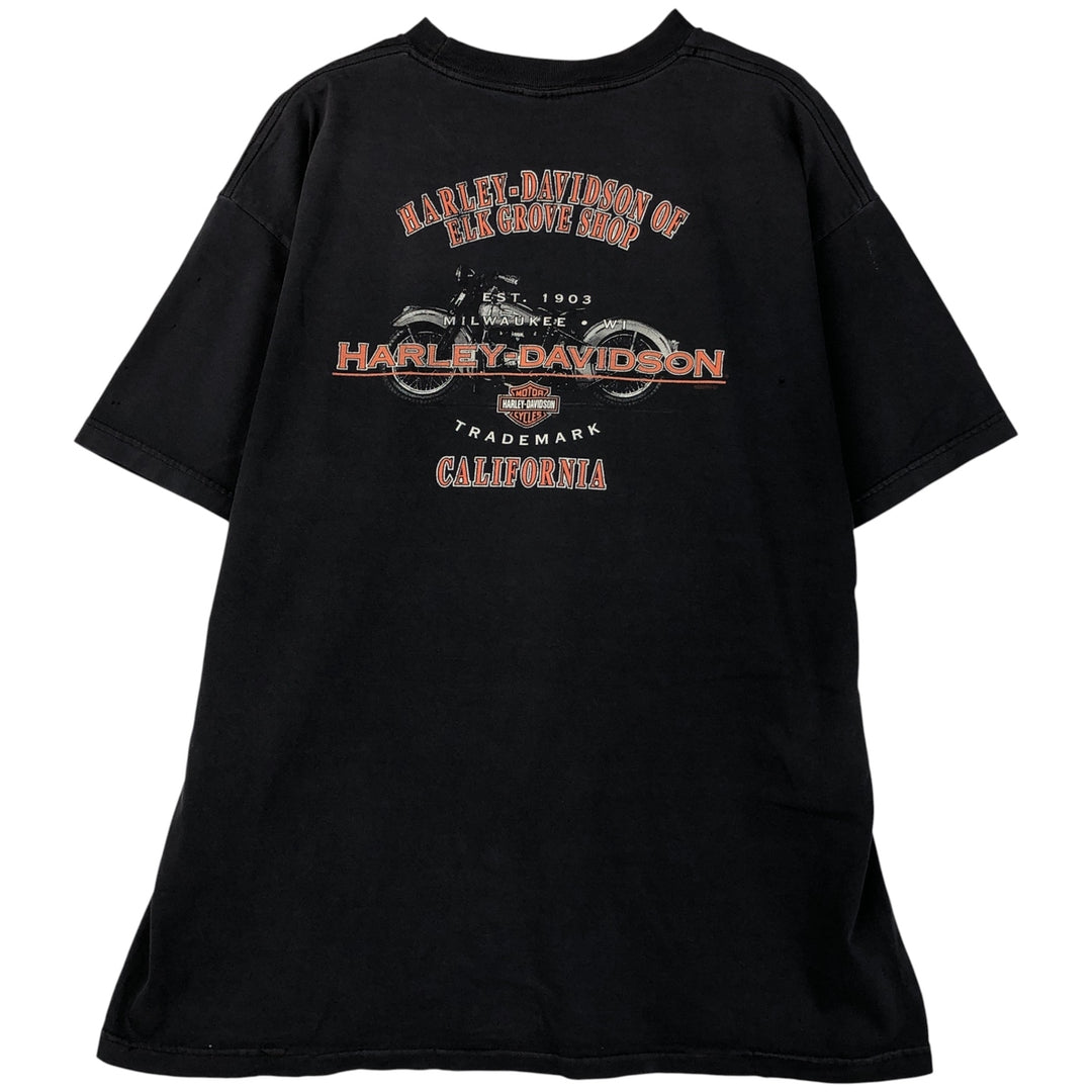 00'S Harley-Davidson Motorcycle Bike T-shirt Men's XXL unclear black type Vintage Second Hand