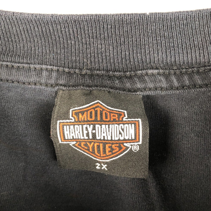 00'S Harley-Davidson Motorcycle Bike T-shirt Men's XXL unclear black type Vintage Second Hand