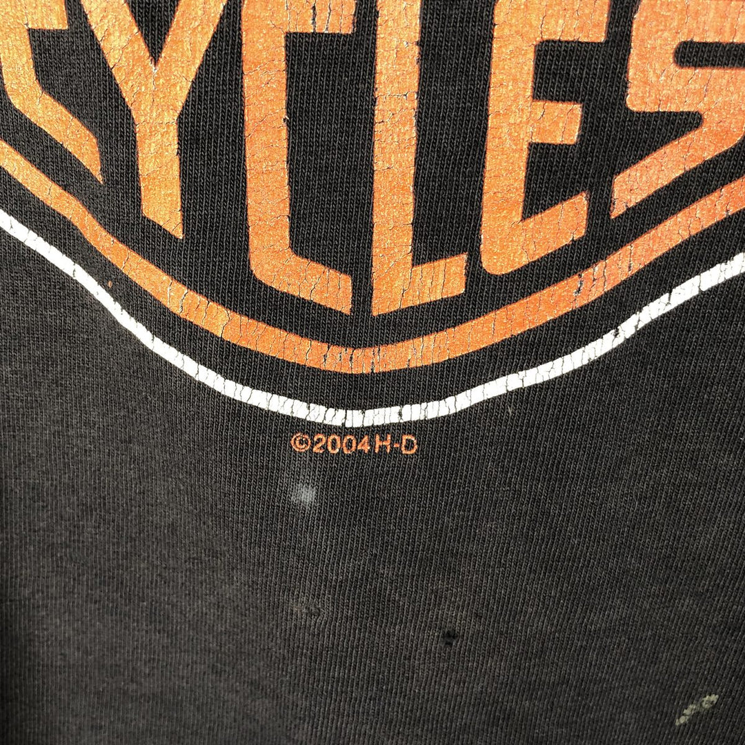 00'S Harley-Davidson Motorcycle Bike T-shirt Men's XXL unclear black type Vintage Second Hand