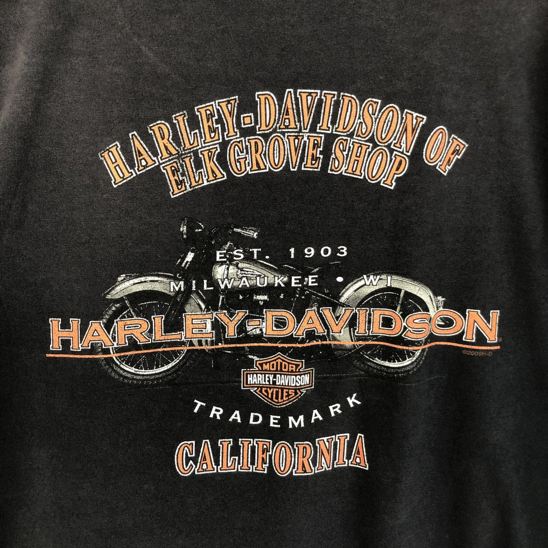 00'S Harley-Davidson Motorcycle Bike T-shirt Men's XXL unclear black type Vintage Second Hand