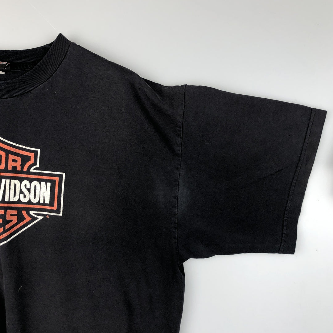 00'S Harley-Davidson Motorcycle Bike T-shirt Men's XXL unclear black type Vintage Second Hand