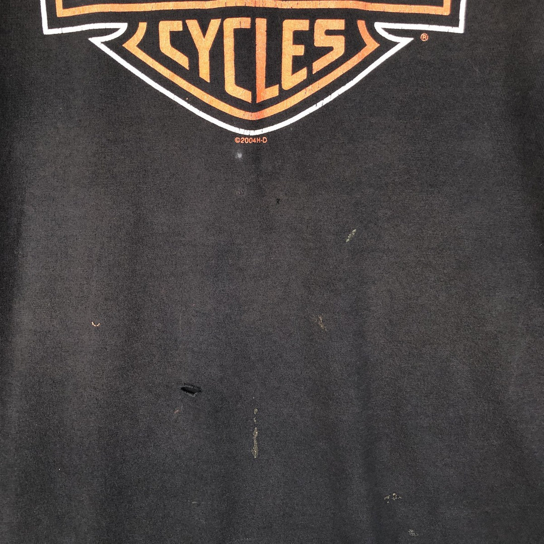 00'S Harley-Davidson Motorcycle Bike T-shirt Men's XXL unclear black type Vintage Second Hand