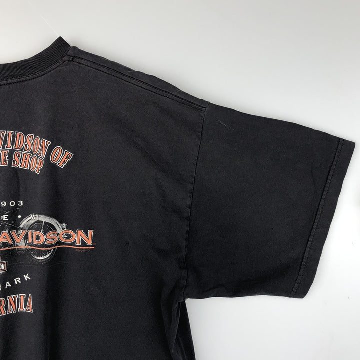 00'S Harley-Davidson Motorcycle Bike T-shirt Men's XXL unclear black type Vintage Second Hand