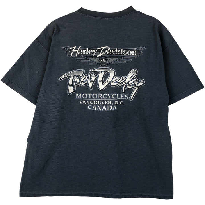Harley-Davidson Motorcycle Bike T-shirt Made in USA Men's XL cotton navy blue type Vintage Second Hand
