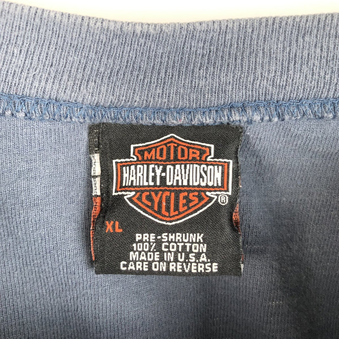 Harley-Davidson Motorcycle Bike T-shirt Made in USA Men's XL cotton navy blue type Vintage Second Hand