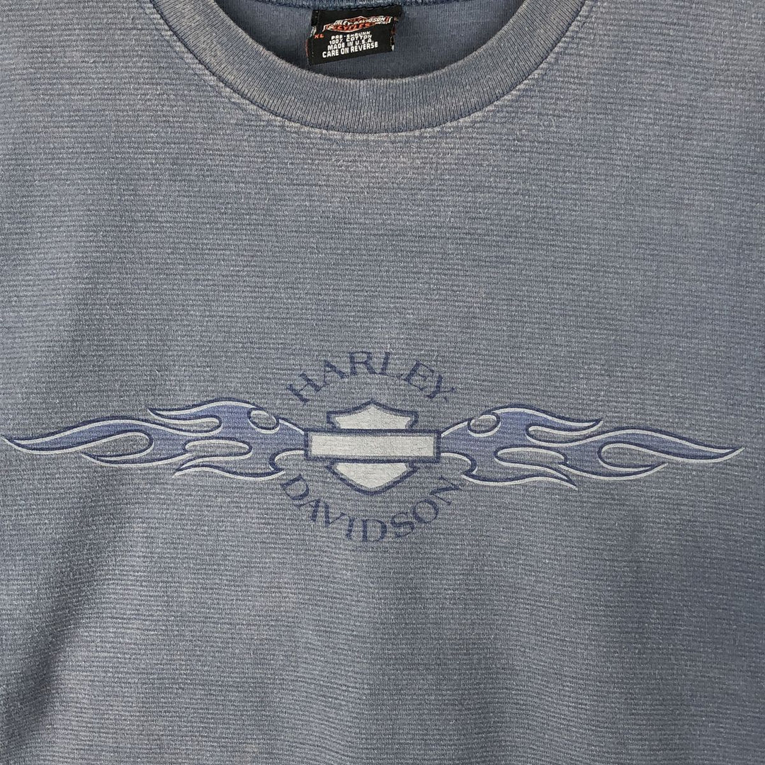 Harley-Davidson Motorcycle Bike T-shirt Made in USA Men's XL cotton navy blue type Vintage Second Hand