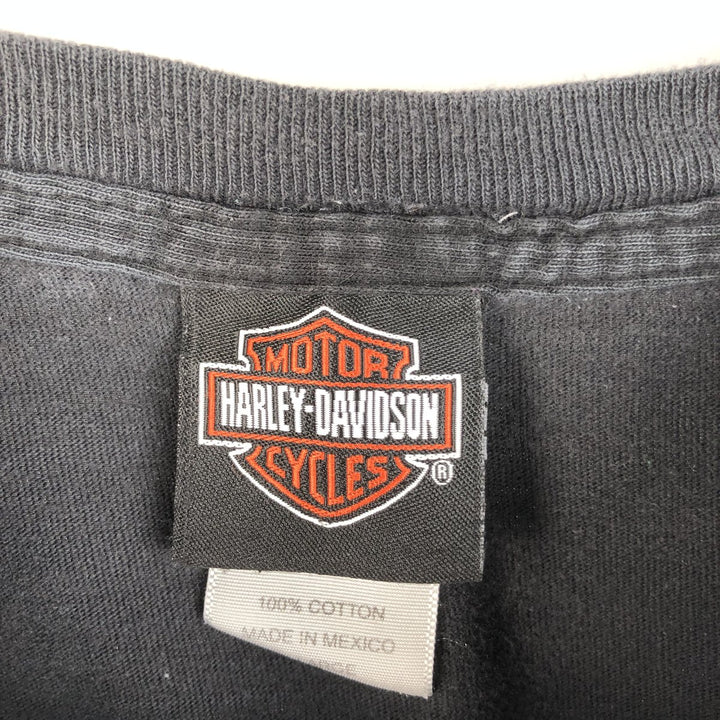 00'S Harley-Davidson Skull Pattern Motorcycle Bike T-shirt Men's XL size cotton black type Vintage Second Hand