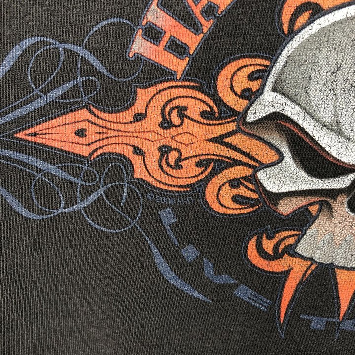 00'S Harley-Davidson Skull Pattern Motorcycle Bike T-shirt Men's XL size cotton black type Vintage Second Hand