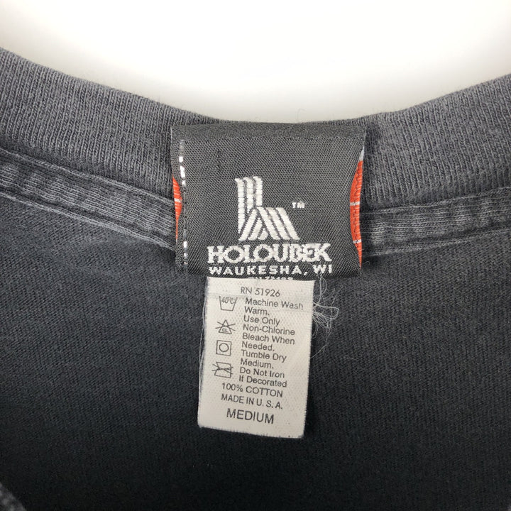 00'S Harley-Davidson Motorcycle Bike T-shirt Made in USA Men's M size cotton black type Vintage Second Hand