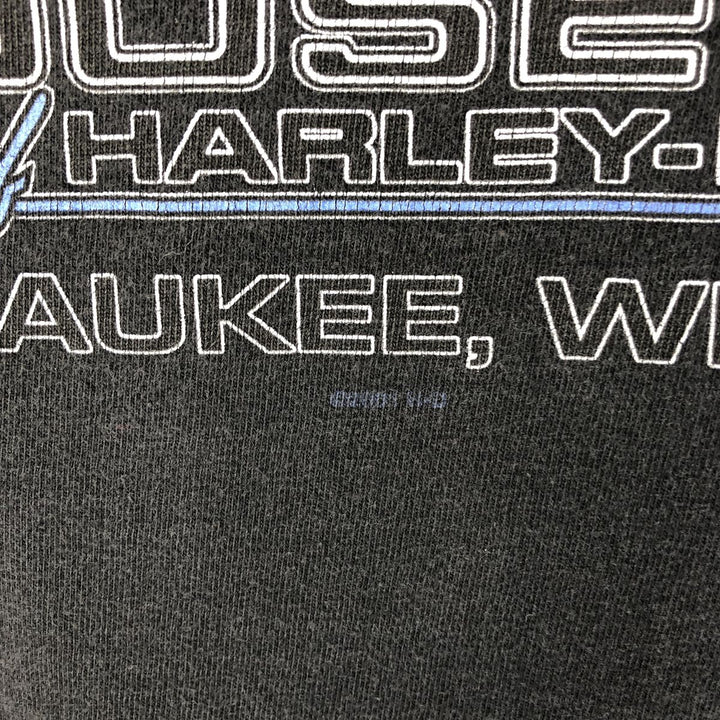 00'S Harley-Davidson Motorcycle Bike T-shirt Made in USA Men's M size cotton black type Vintage Second Hand