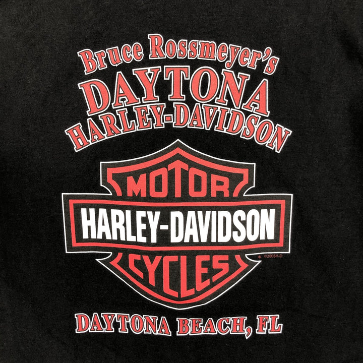 00'S Harley-Davidson Eagle Pattern Motorcycle Bike T-shirt Made in USA Men's XL cotton black type Vintage Second Hand