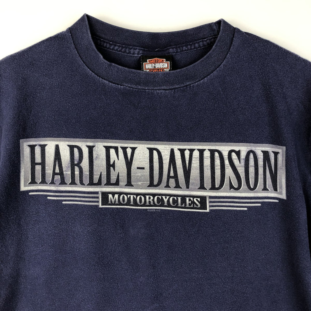 2000'S Harley-Davidson Crocodile Pattern Motorcycle T-Shirt, Men's Size Large cotton navy blue type Vintage Second Hand