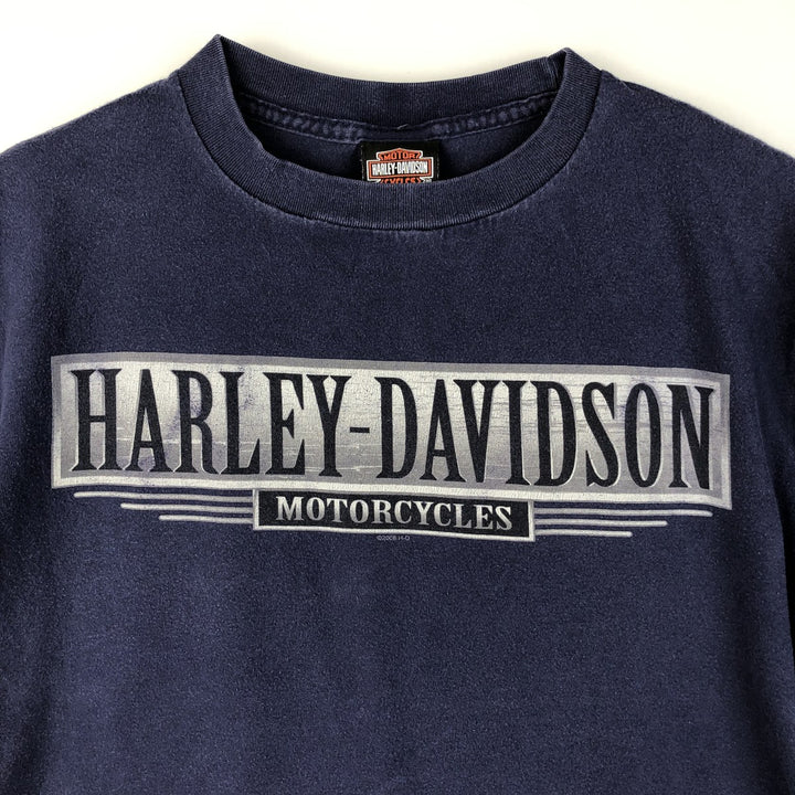 2000'S Harley-Davidson Crocodile Pattern Motorcycle T-Shirt, Men's Size Large cotton navy blue type Vintage Second Hand