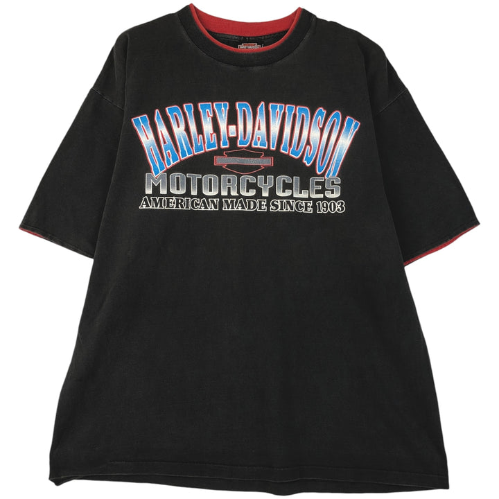 90'S Harley-Davidson Motorcycle Bike T-shirt Made in USA Men's XL Vintage cotton black type Vintage Second Hand