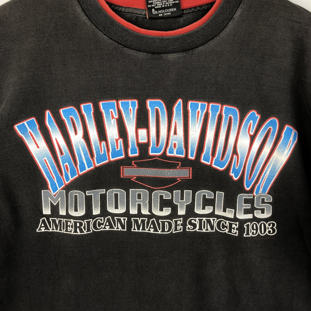 90'S Harley-Davidson Motorcycle Bike T-shirt Made in USA Men's XL Vintage cotton black type Vintage Second Hand